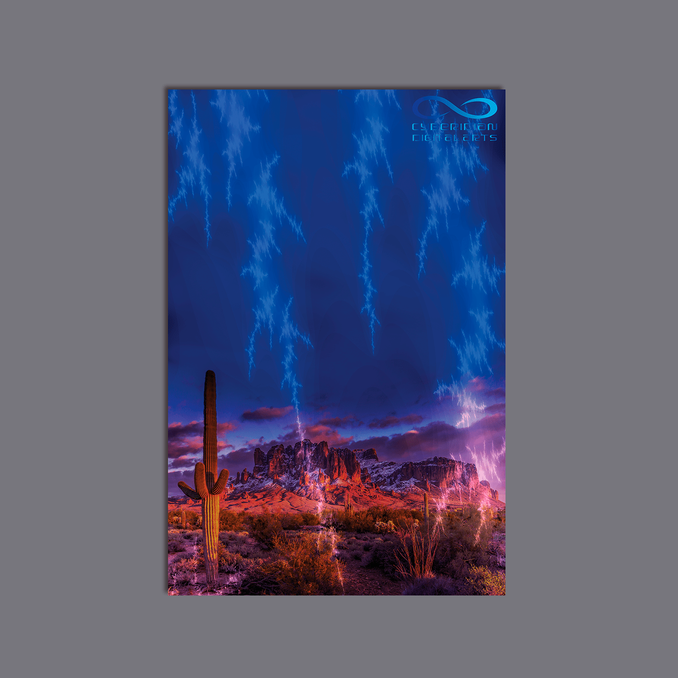 Desert Lightning - Metal Print - Premium Metal Art Print