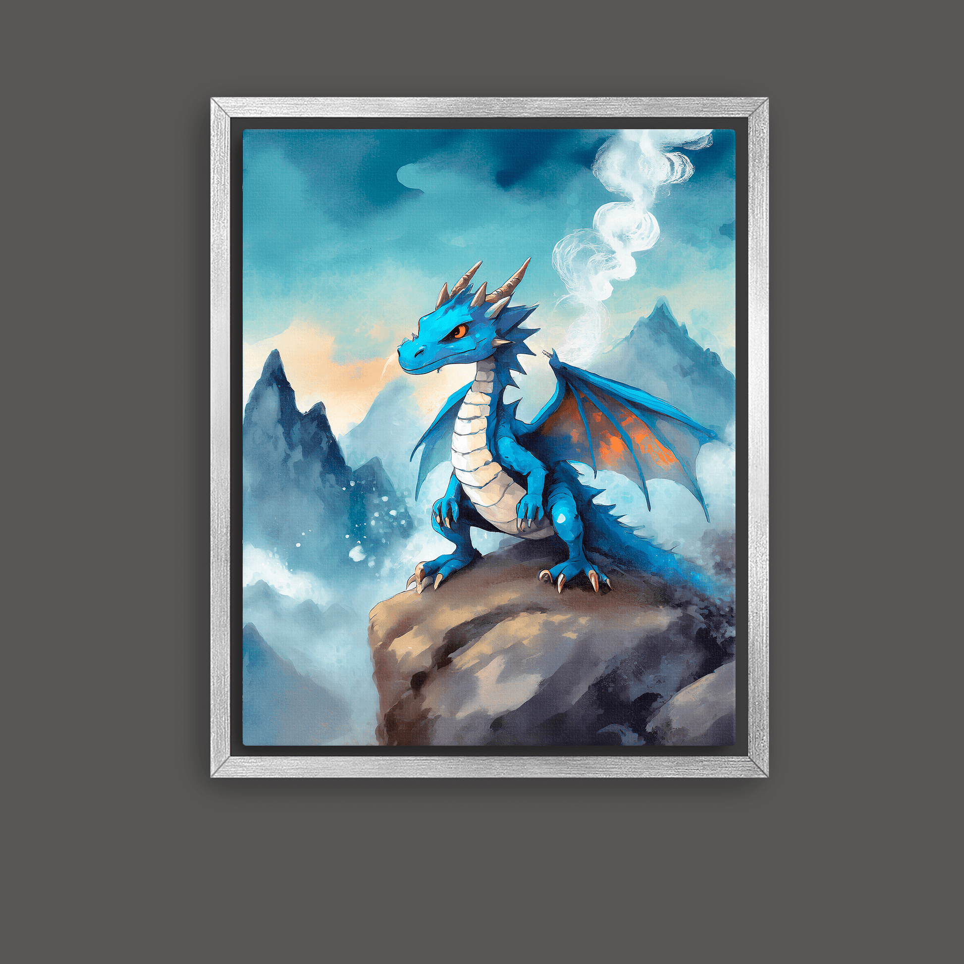 Dragon on a Rock - Canvas Wrap - Premium Canvas Wrap