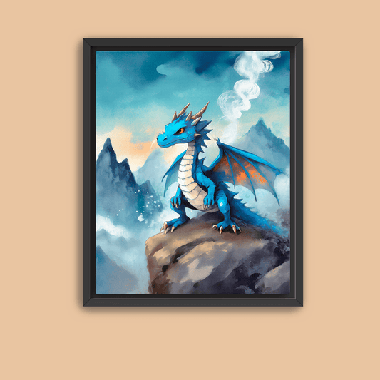 Dragon on a Rock - Canvas Wrap - Premium Canvas Print