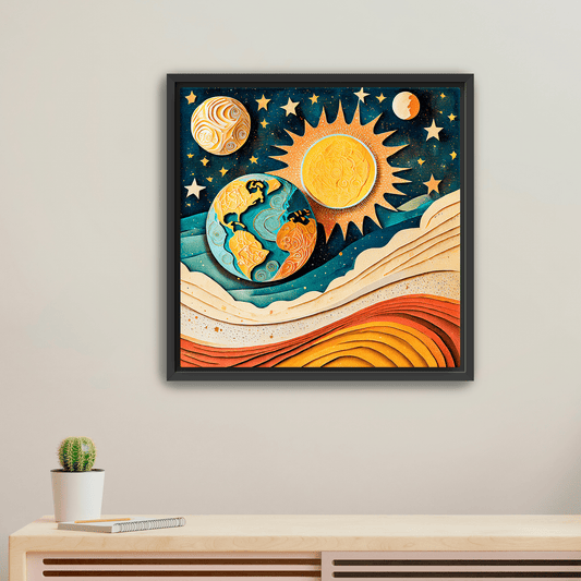 Earth Sun Moon - Canvas Wrap - Premium Canvas Print