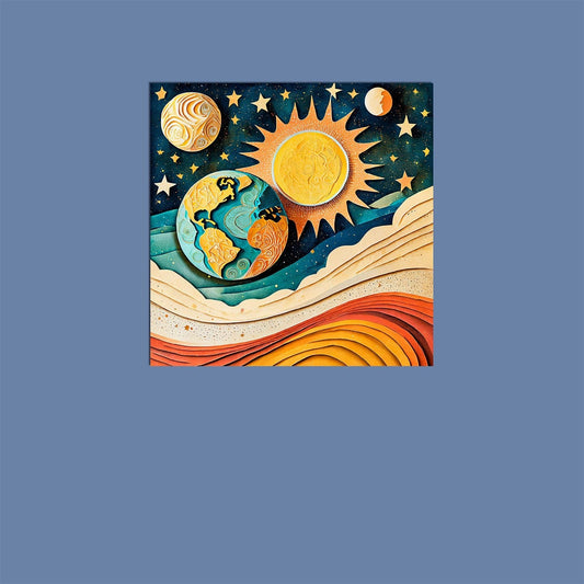 Earth Sun Moon - Metal Poster - Premium Metal Print