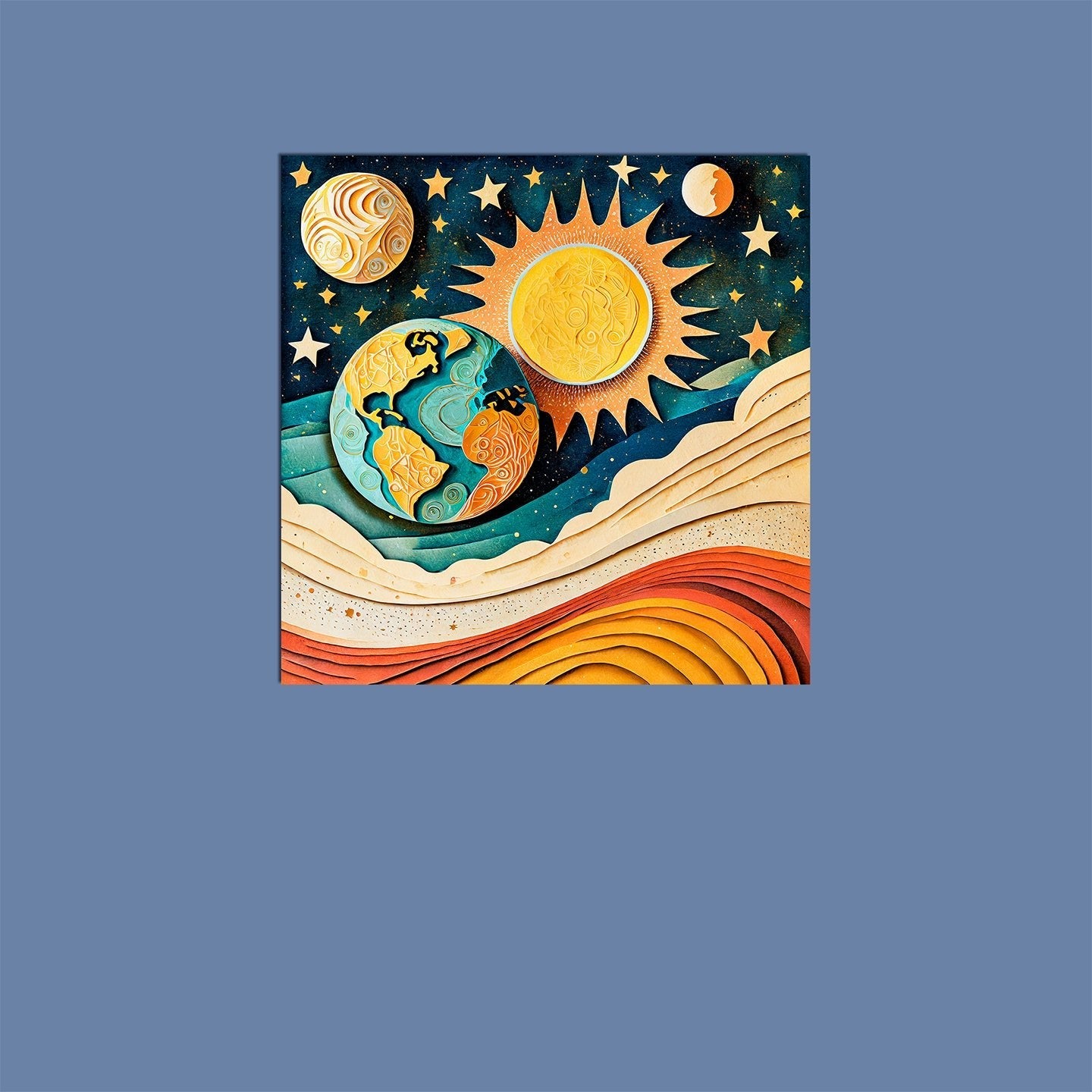 Earth Sun Moon - Metal Poster - Premium Metal Poster