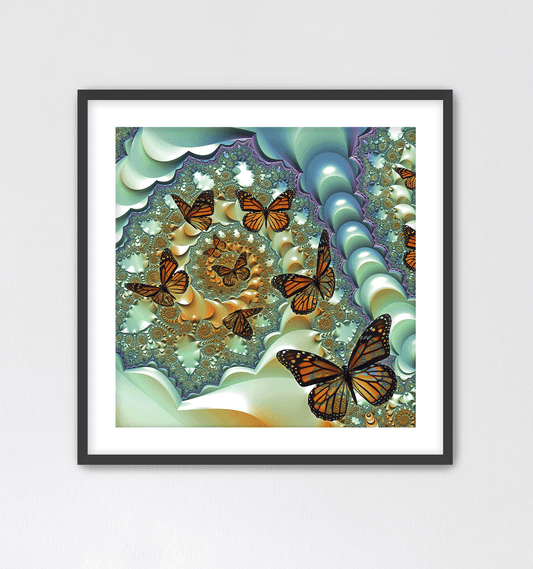 Fractal Butterflies - Art Print - Framed - Premium Framed Art Print