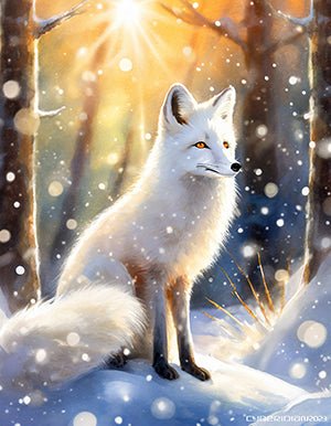 Snow Fox - Art Print - Unframed - Premium Unframed Art Print