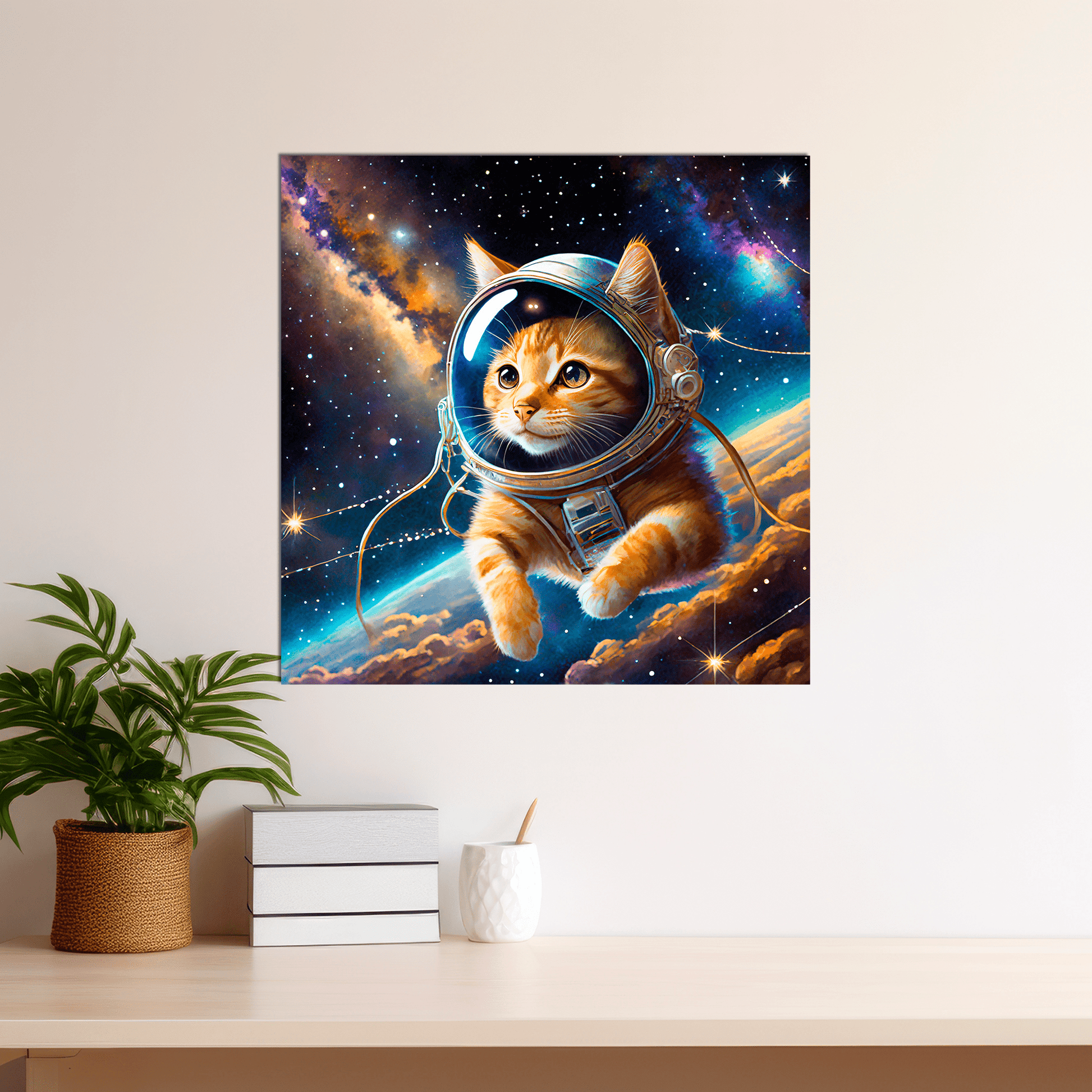 Space Kitty Orange Tabby - Canvas Wrap - Premium Canvas Wrap