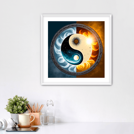Sun and Moon Yin Yang - Art Print - Framed - Premium Framed Art Print