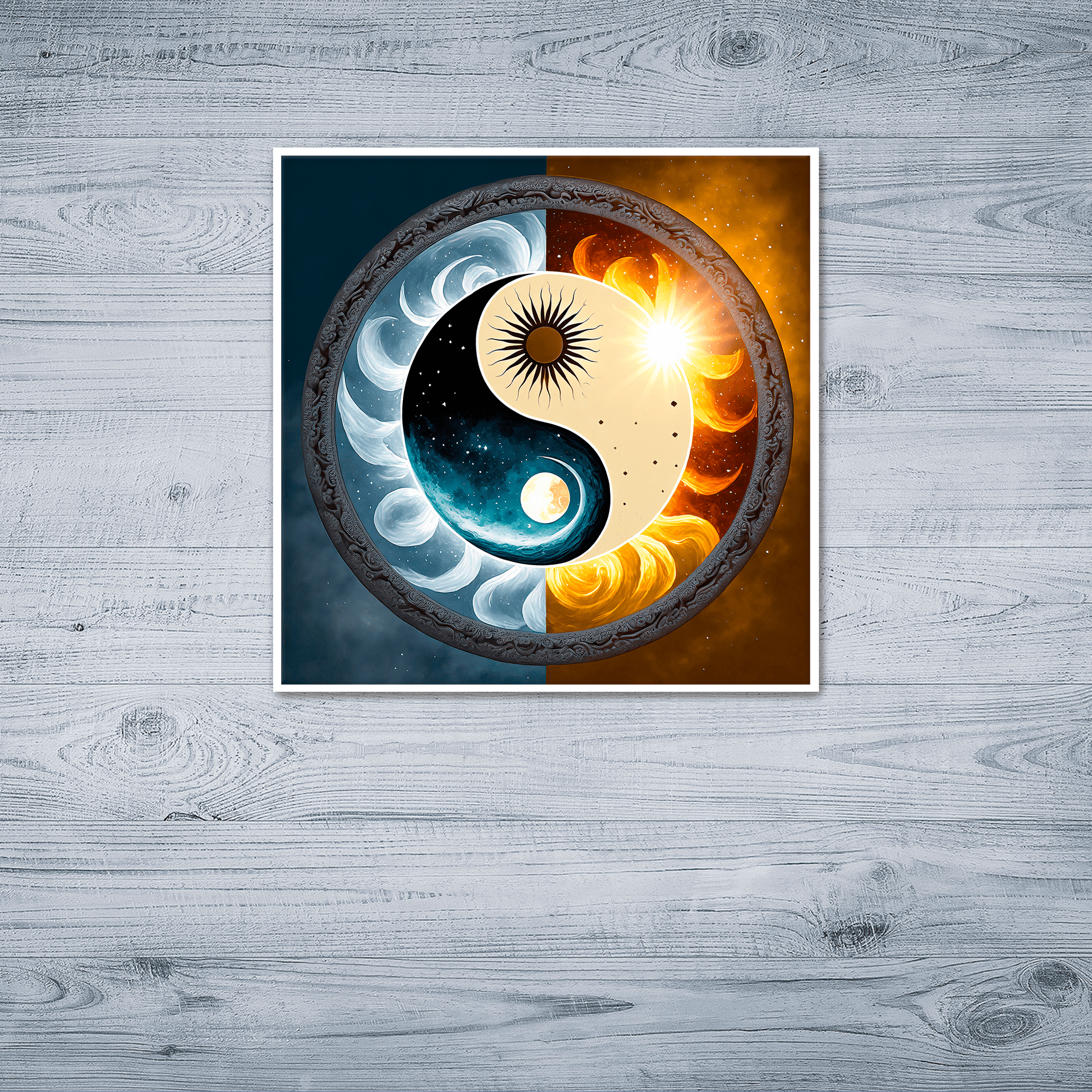 Sun and Moon Yin Yang - Art Print - Unframed - Premium Unframed Art Print