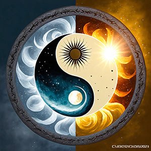 Sun and Moon Yin Yang - Metal Poster - Premium Metal Poster