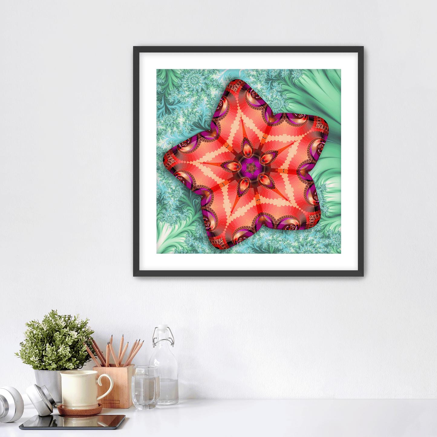 Tropical Flower Fractals 1 - Art Print - Framed - Premium Art Print