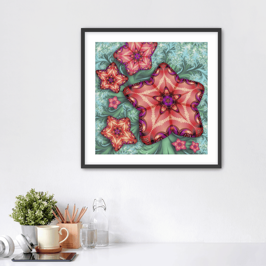 Tropical Flower Fractals 2 - Art Print - Framed - Premium Art Print