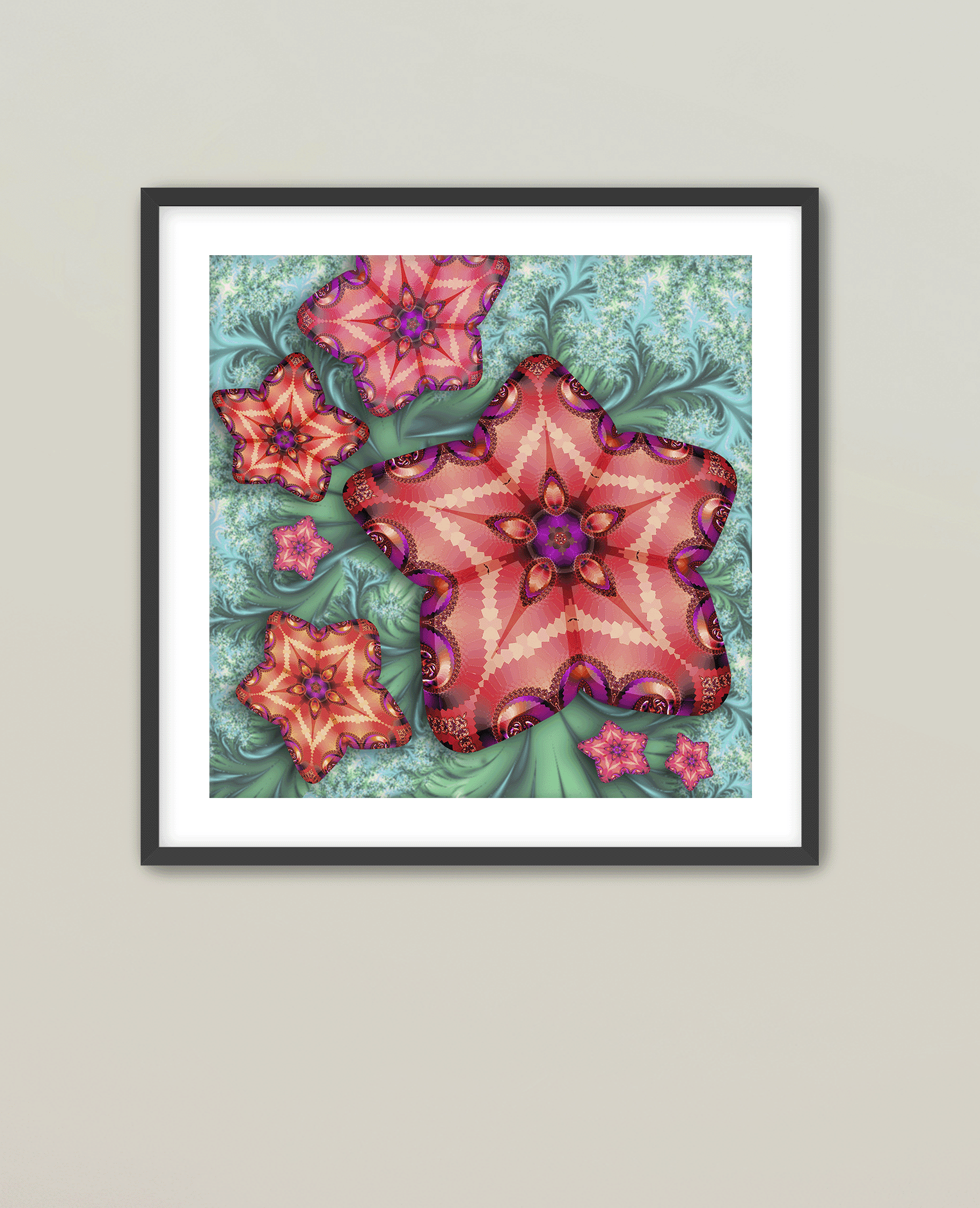 Tropical Flower Fractals 2 - Art Print - Framed - Premium Art Print