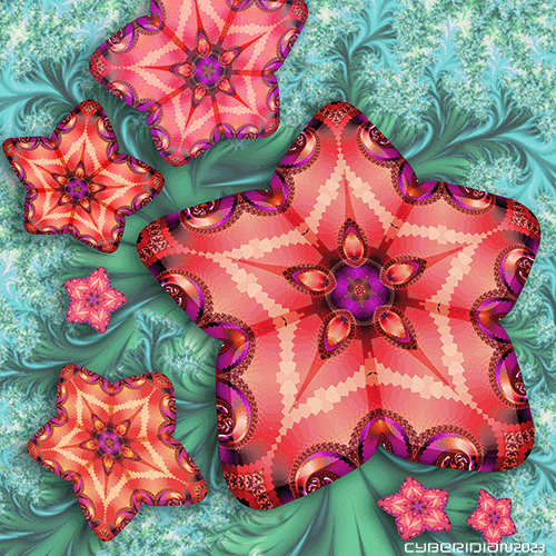 Tropical Flower Fractals 2 - Fine Art Print - unframed - Premium Art Print