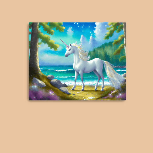 Unicorn By the Sea - Metal Poster - Premium Metal Print