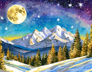 Winter Moon - Art Print - Unframed - Premium Unframed Art Print