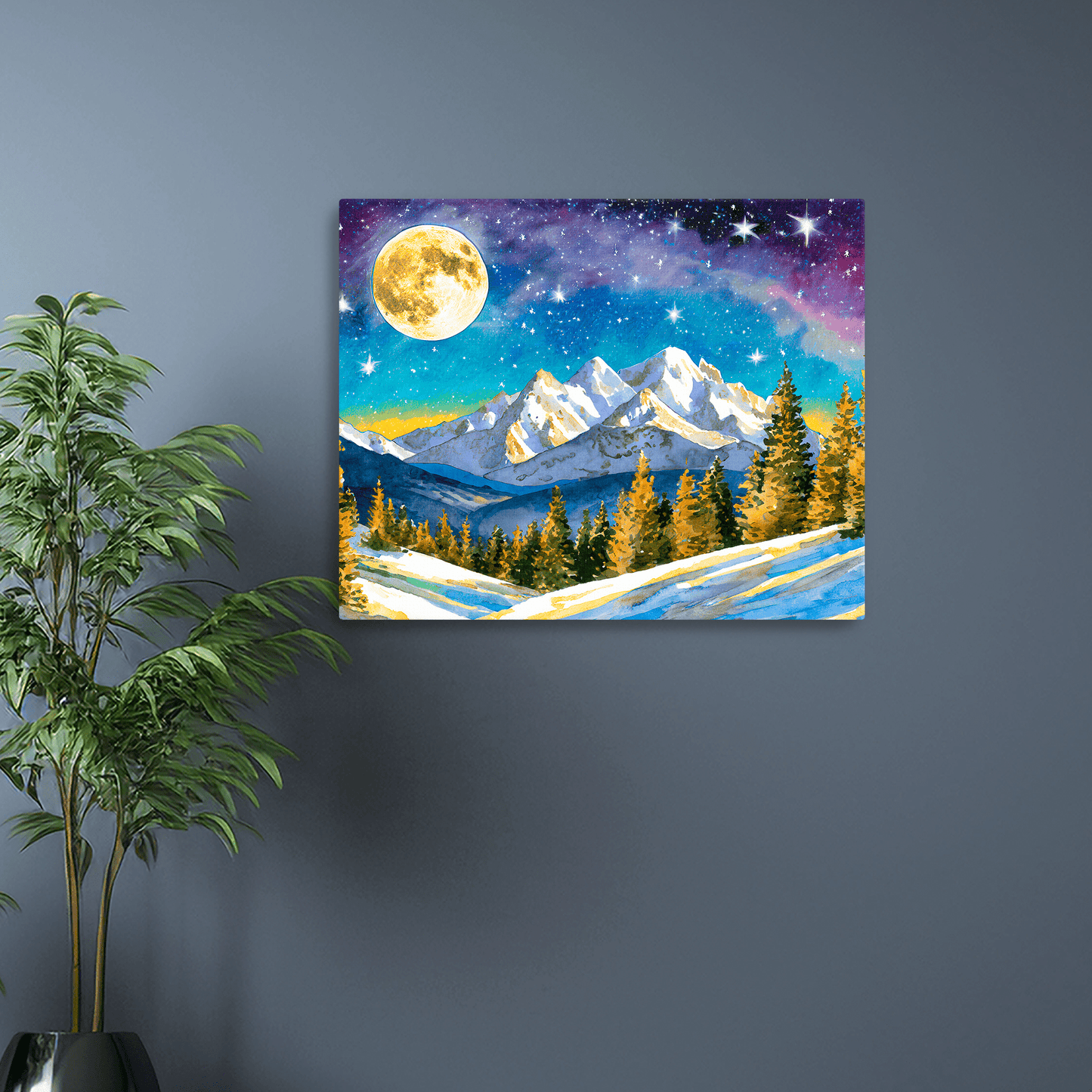 Winter Moon - Metal Poster - Premium Metal Poster