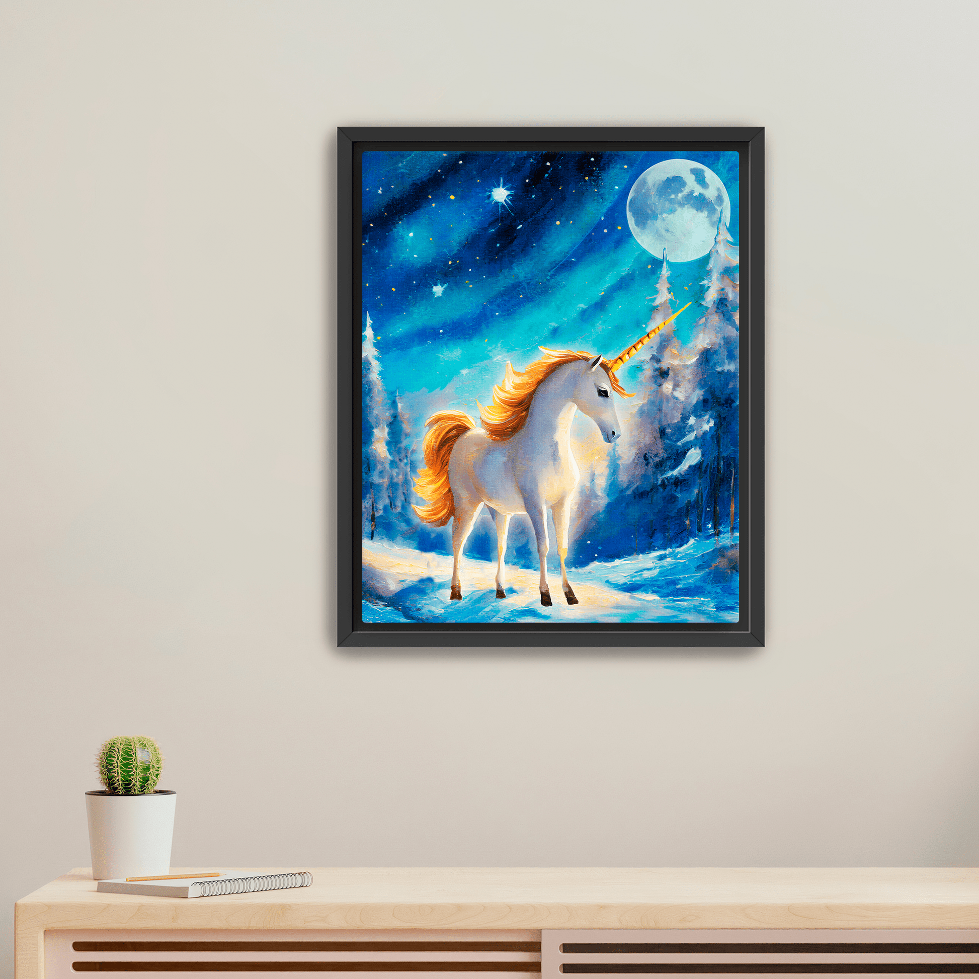 Winter Unicorn - Canvas Wrap - Premium Canvas Wrap