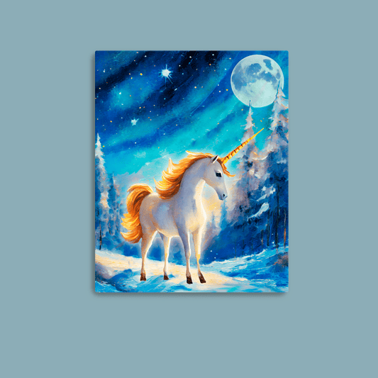 Winter Unicorn - Metal Poster - Premium Metal Print